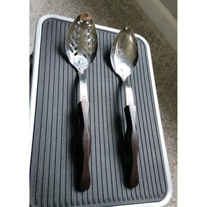 Set Of Cutco 17 KJ Serving Slot Spoon Classic Dark Brown Handle Kitchen Utensil